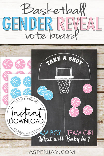 Basketball Gender Reveal Vote Board (NOT customizable)