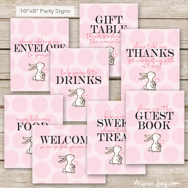 Pink Bunny Baby Shower Package