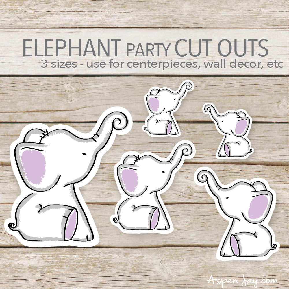 Purple Elephant Cut Outs