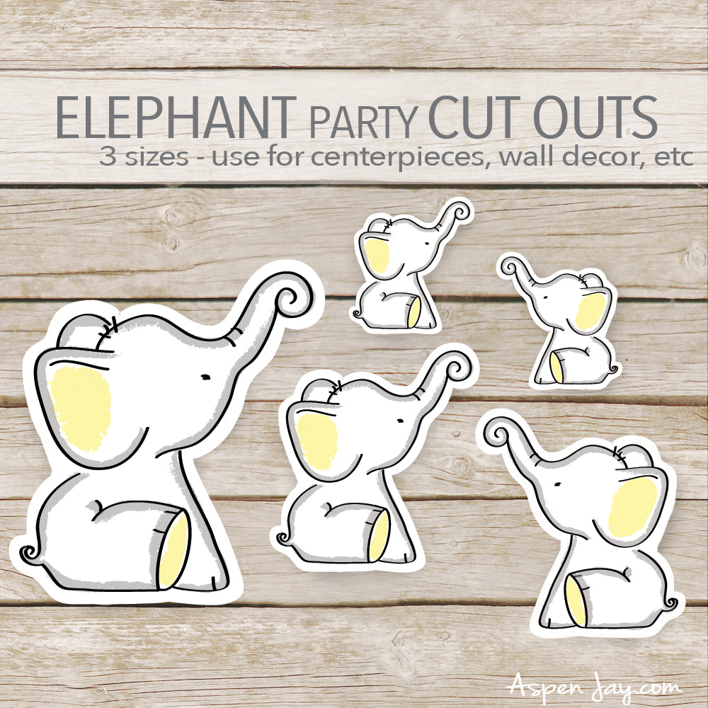 Yellow Elephant Cut Outs