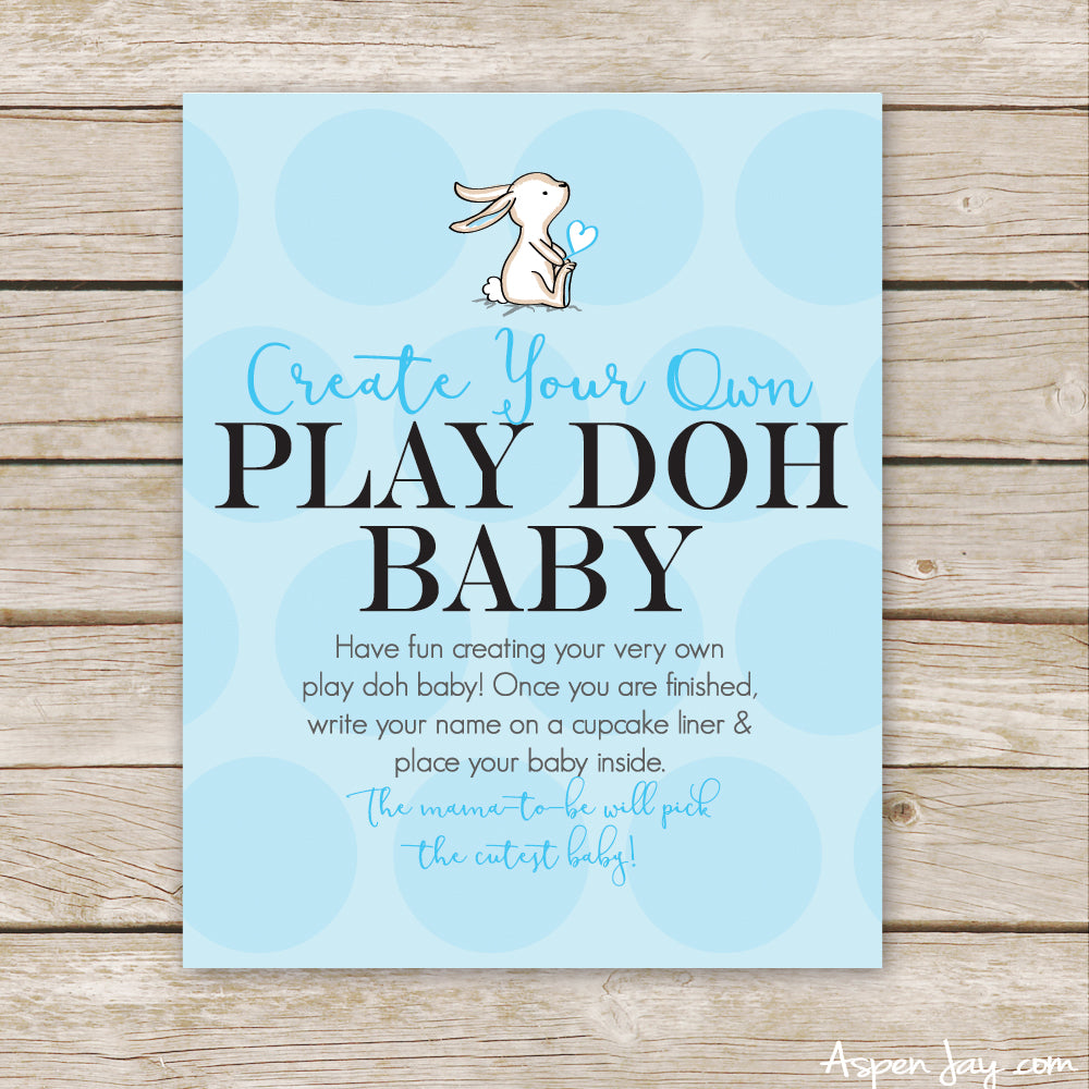 Blue Bunny Play Doh Baby Sign