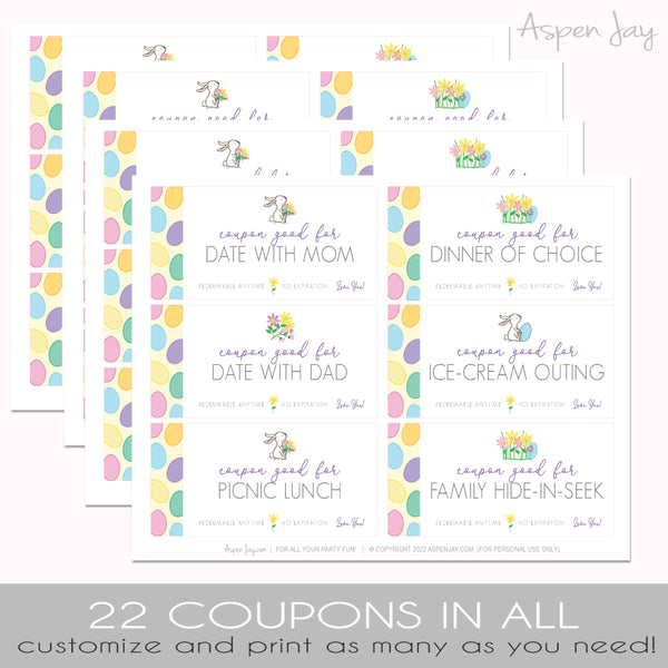 Editable Easter Coupons