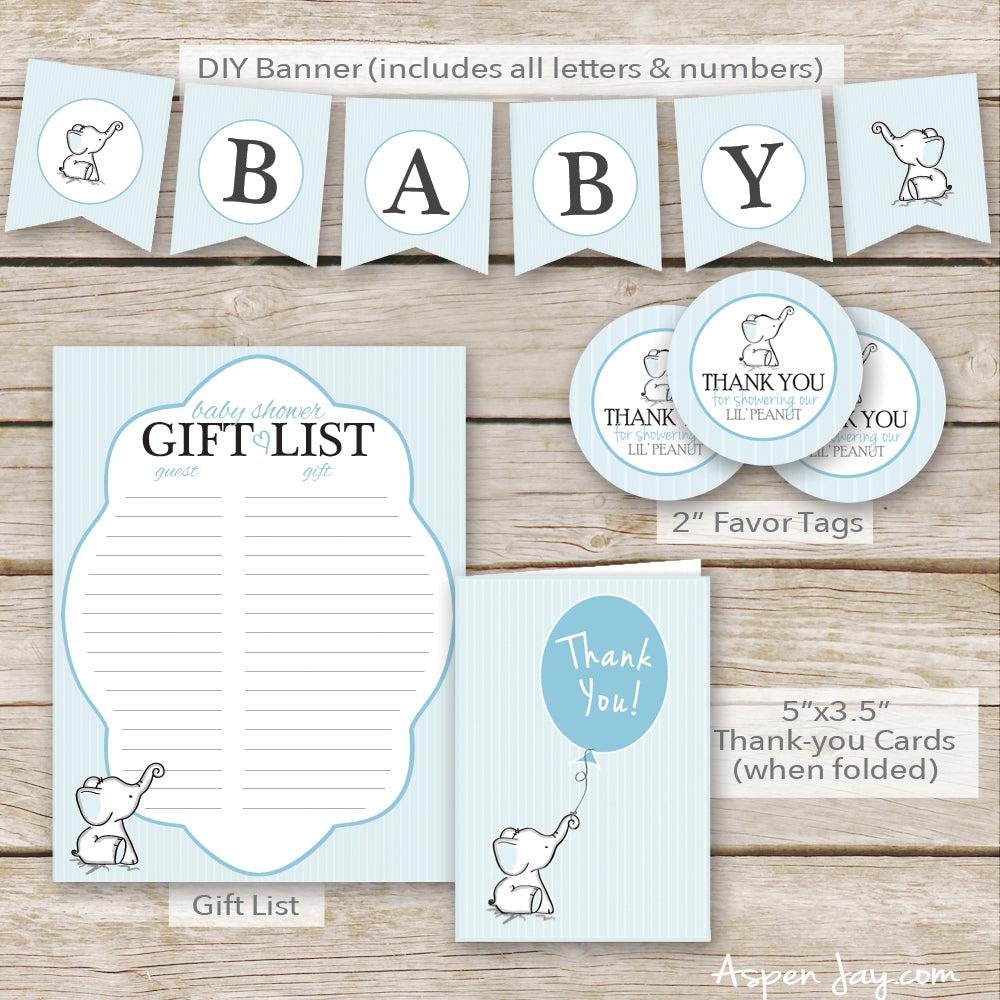 Blue Elephant Baby Shower Decor Package – AspenJay blue-elephant-baby-shower-decor-package-aspenjay