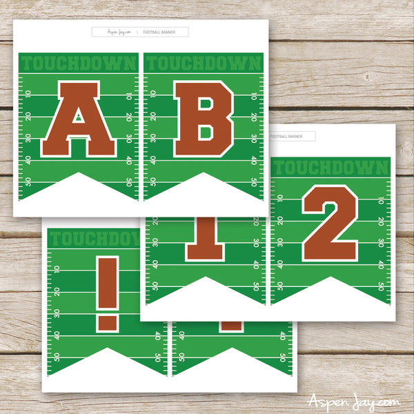 Football Banner - ALL Letters & Numbers