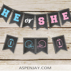Football He or She Banner