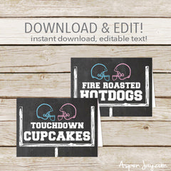 Editable Football Gender Reveal Labels
