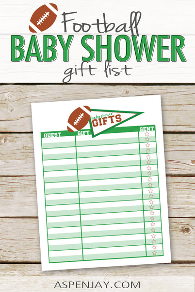Football Baby Shower Gift List