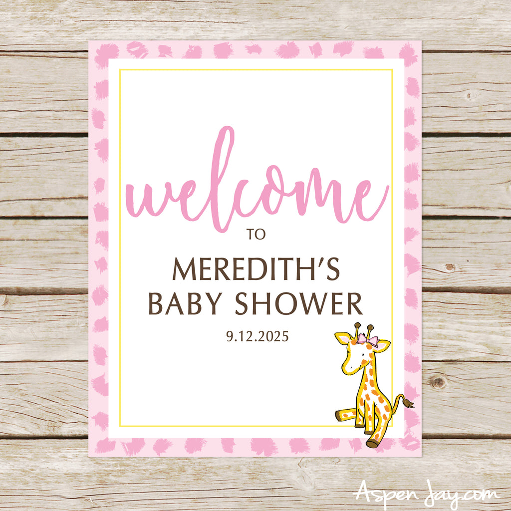 Personalized Giraffe Welcome Sign