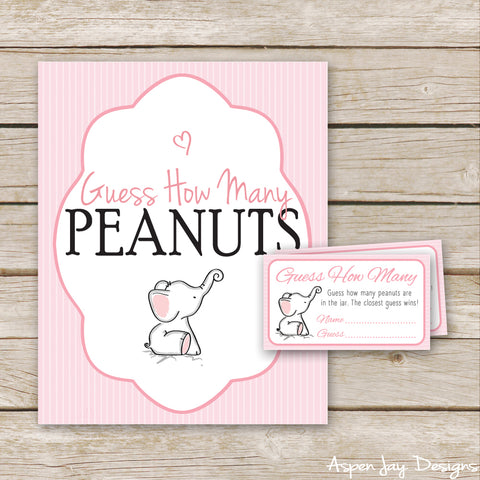Pink Elephant Peanut Guessing Game