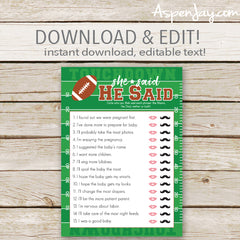 Football He Said She Said - editable text