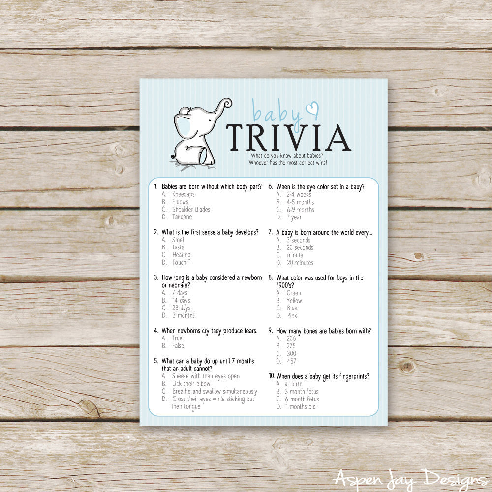 Blue Elephant Baby Trivia