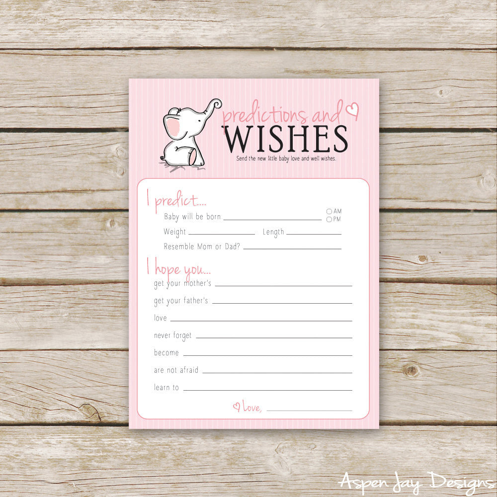 Pink Elephant Predictions & Wishes for Baby
