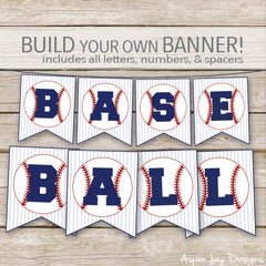 Baseball Banner - ALL Letters & Numbers