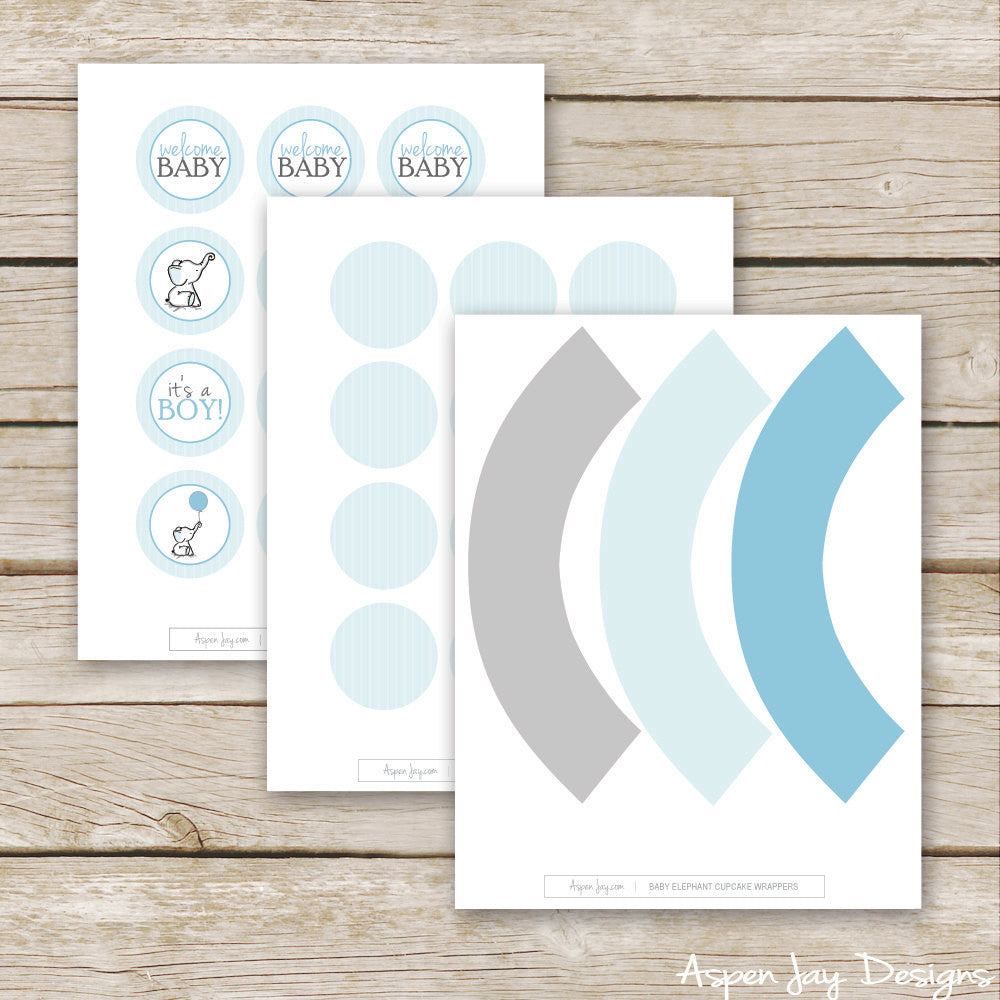 Blue Elephant Cupcake Toppers – AspenJay blue-elephant-cupcake-toppers-aspenjay