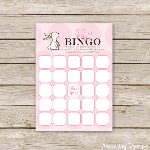 Pink Bunny Baby Bingo