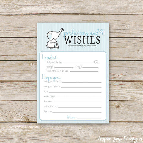 Blue Elephant Predictions & Wishes for Baby