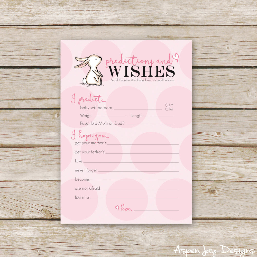 Pink Bunny Predictions & Wishes for Baby