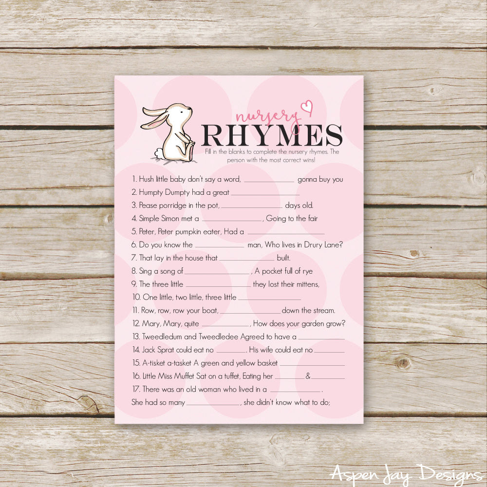 Pink Bunny Nursery Rhymes