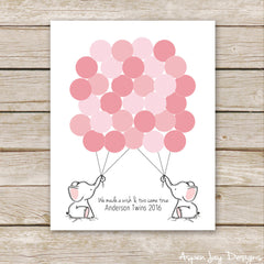 TWIN Pink Elephant Guest Book
