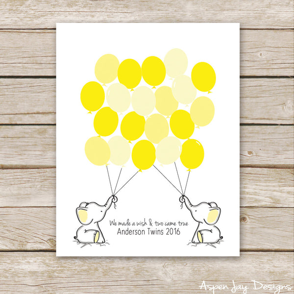 TWIN Yellow Elephant Guest Book