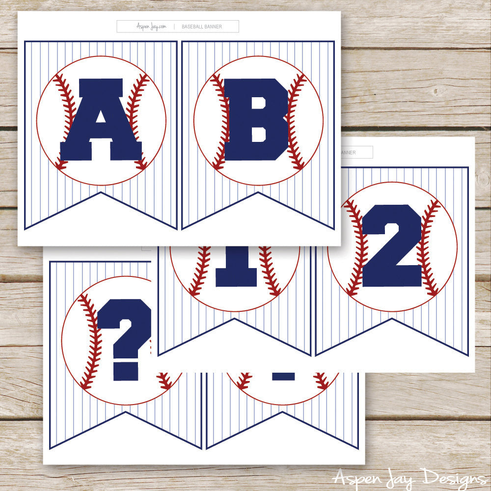 Baseball Banner - ALL Letters & Numbers – AspenJay