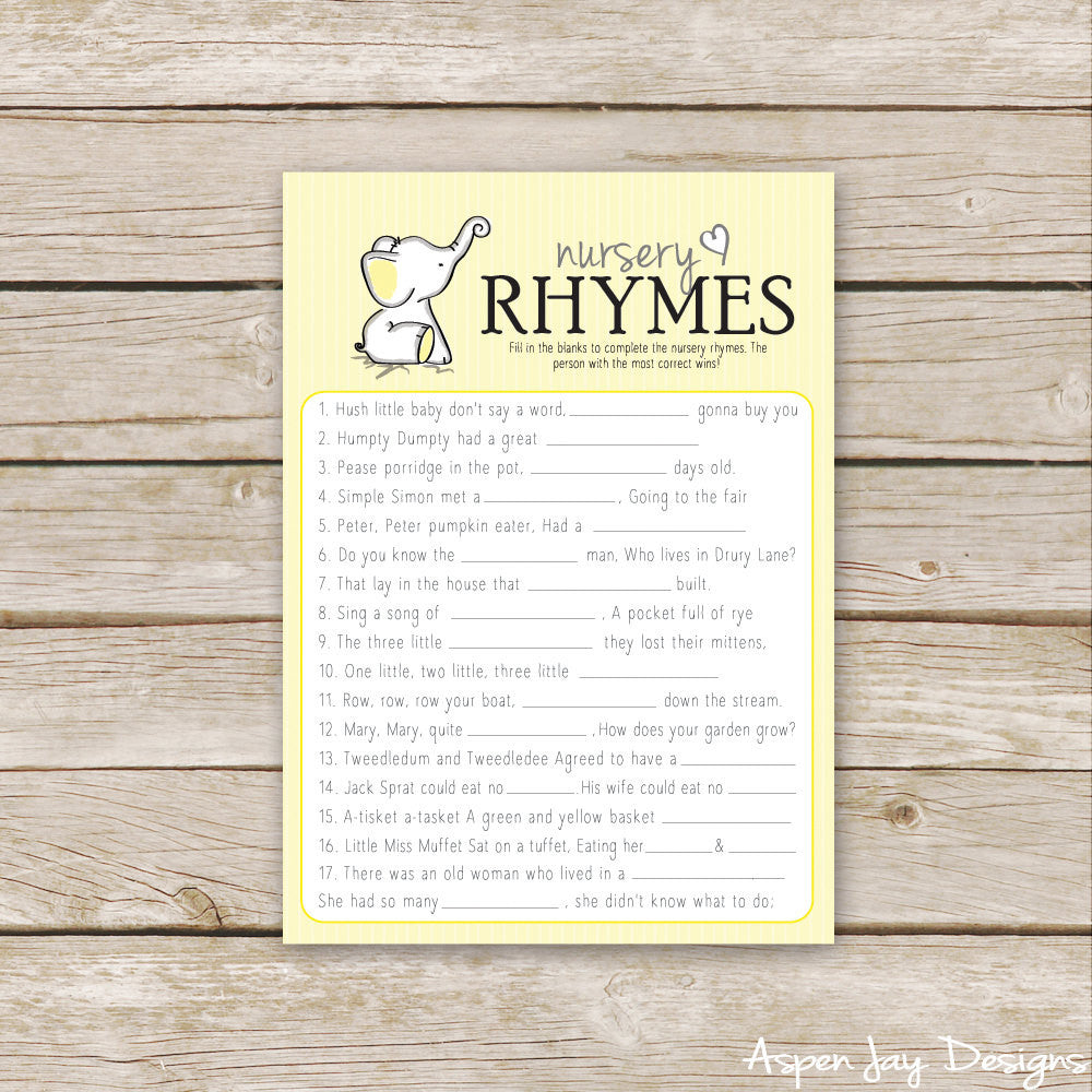 Yellow Elephant Nursery Rhymes