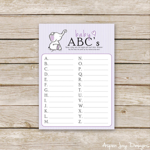 Purple Elephant Baby ABC's