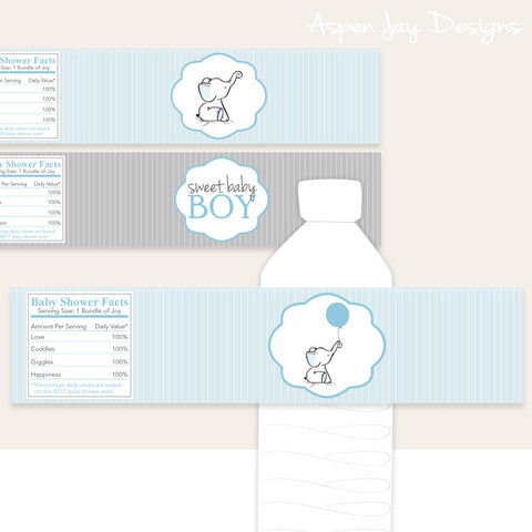 Blue Elephant Bottle Labels