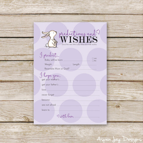 Purple Bunny Predictions & Wishes for Baby