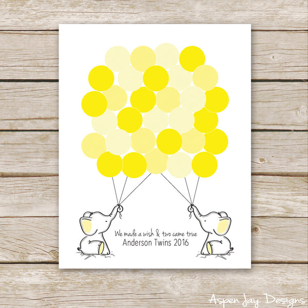 TWIN Yellow Elephant Guest Book