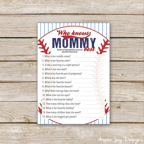 Baseball Who Knows Mommy Best