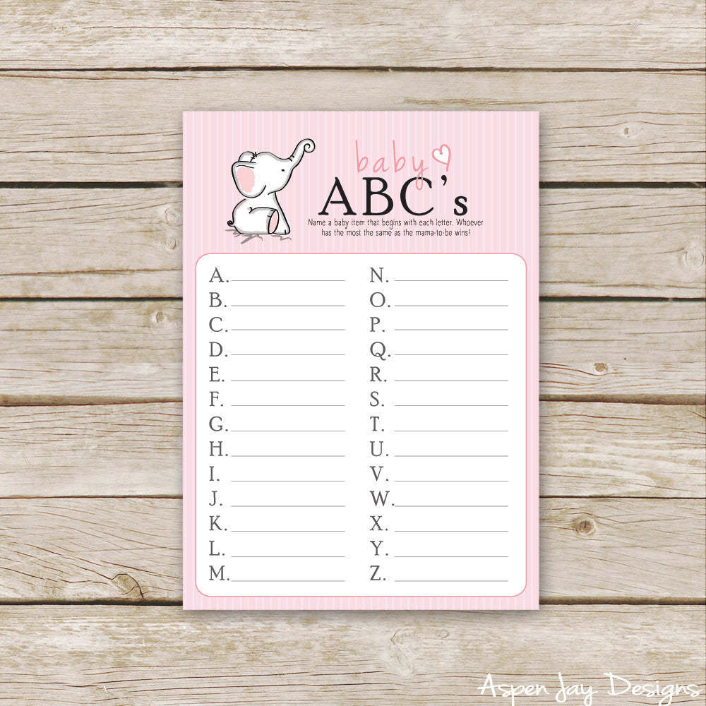 Pink Elephant Baby ABC's