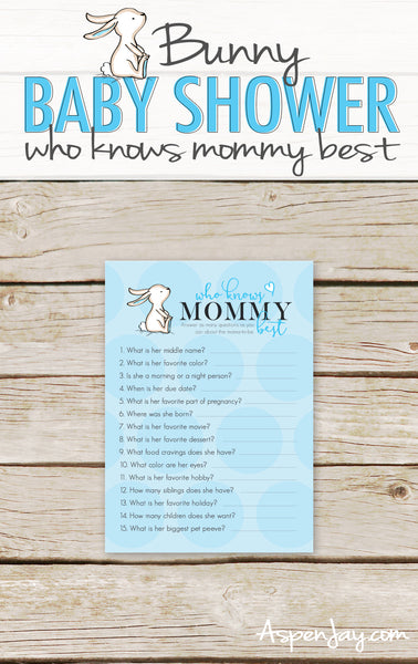 Blue Bunny Who Knows Mommy Best