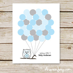 Blue Owl Balloon Guest Book