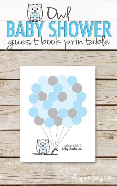Blue Owl Balloon Guest Book