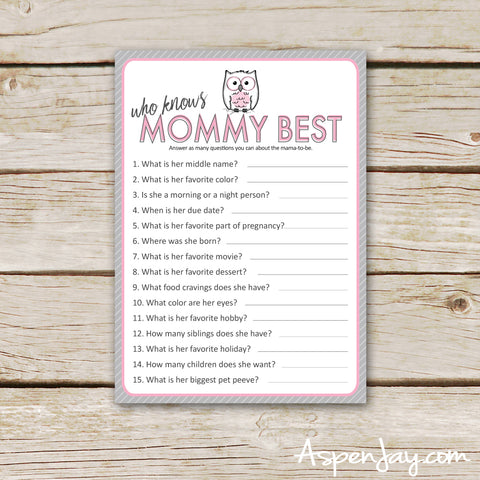 Pink Owl Who Knows Mommy Best