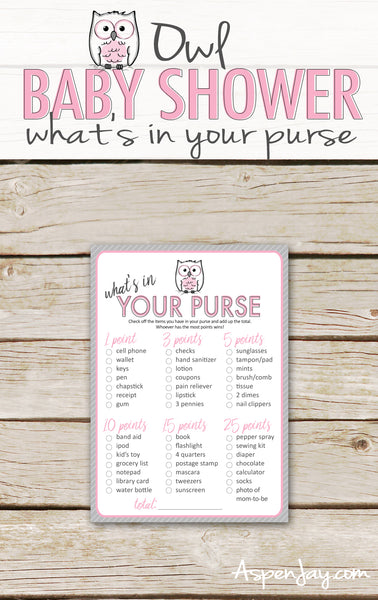 Pink Owl What's in your Purse