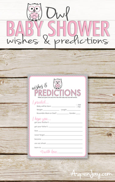 Pink Owl Predictions & Wishes for Baby