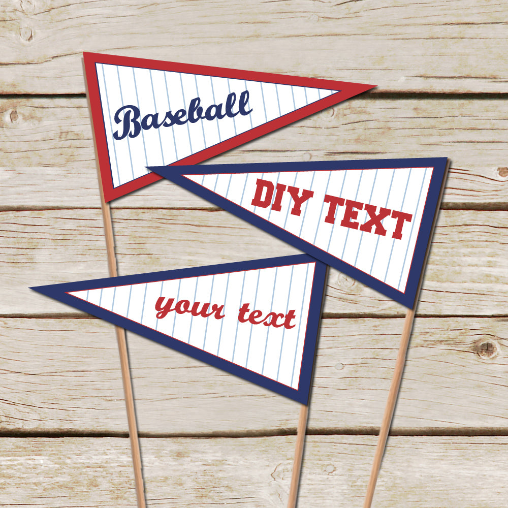 Custom Baseball Banners, Triangle Baseball Pennants. Free Shipping.