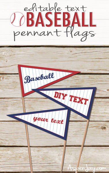 Editable Baseball Pennant Flags
