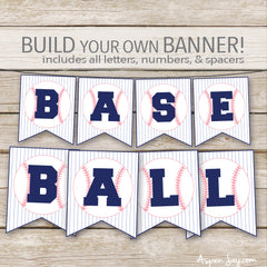 PINK Baseball Banner - ALL Letters & Numbers