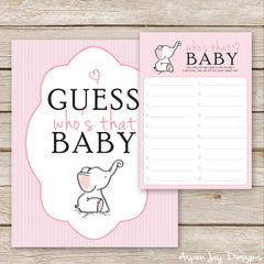 Pink Elephant Who's that Baby