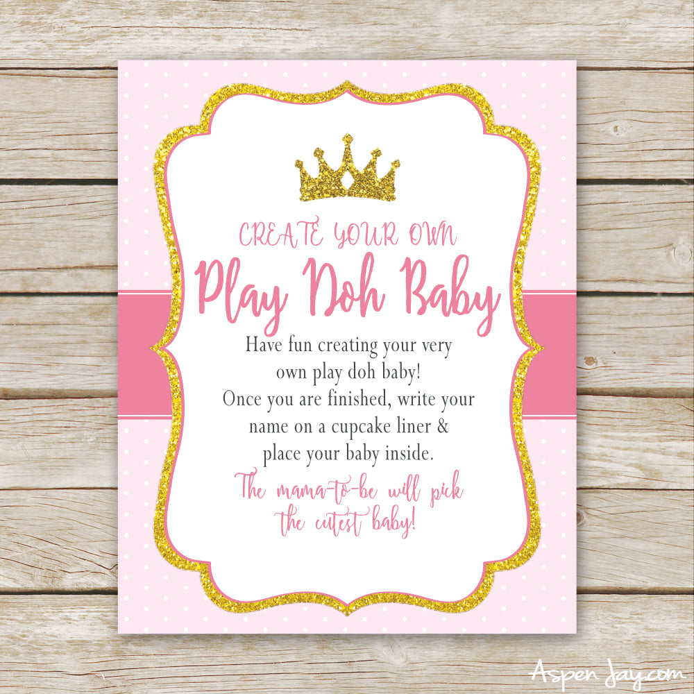 Pink Princess Play Doh Baby Sign