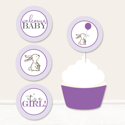 Purple Bunny Cupcake Toppers