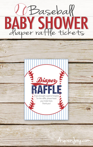 Baseball Diaper Raffle Tickets & Sign