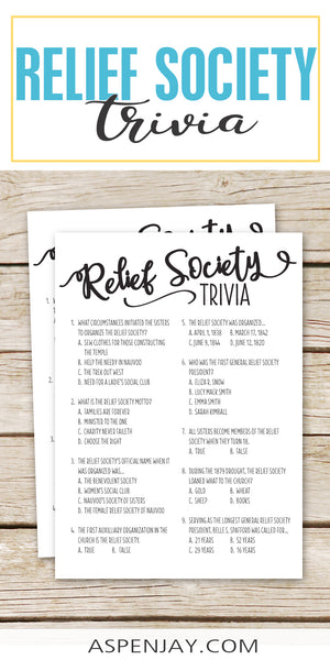 Relief Society Trivia