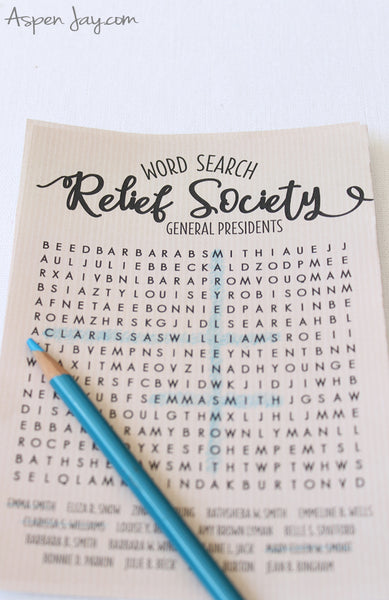 Relief Society Word Search