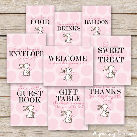 Pink Owl Baby Shower Table Signs – AspenJay