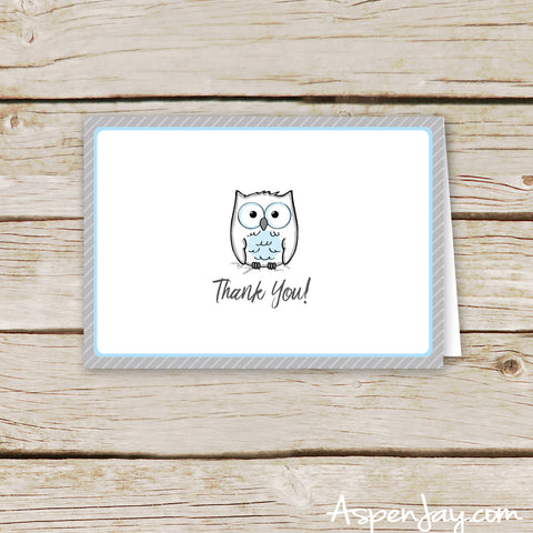 Blue Owl Thank You Cards