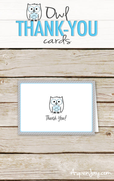 Blue Owl Thank You Cards